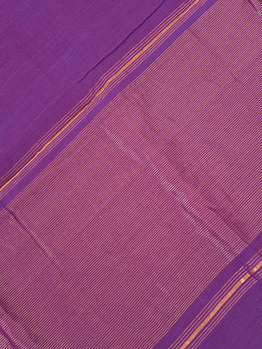 Handwoven Mangalgiri Cotton Saree | Purple | Gold Zari | Ships from California